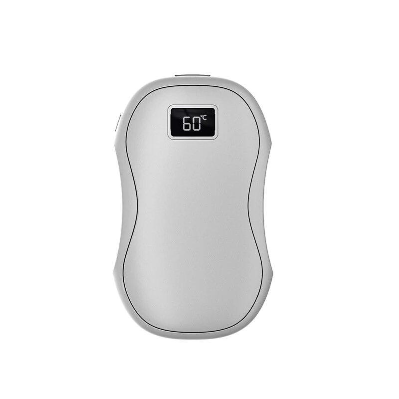 (image for) 2 In 1 Magnetic Hand Warmer Creative Split Power Bank Mini Dual-sided Heating Hand Warmer with Digital Display Magnetic Adsorption
