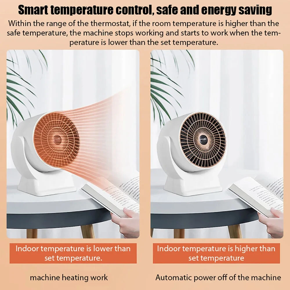 (image for) 650W Electric Heater with Rapid Heating Intelligent Temperature Control Overheat Protection for Home Office Use